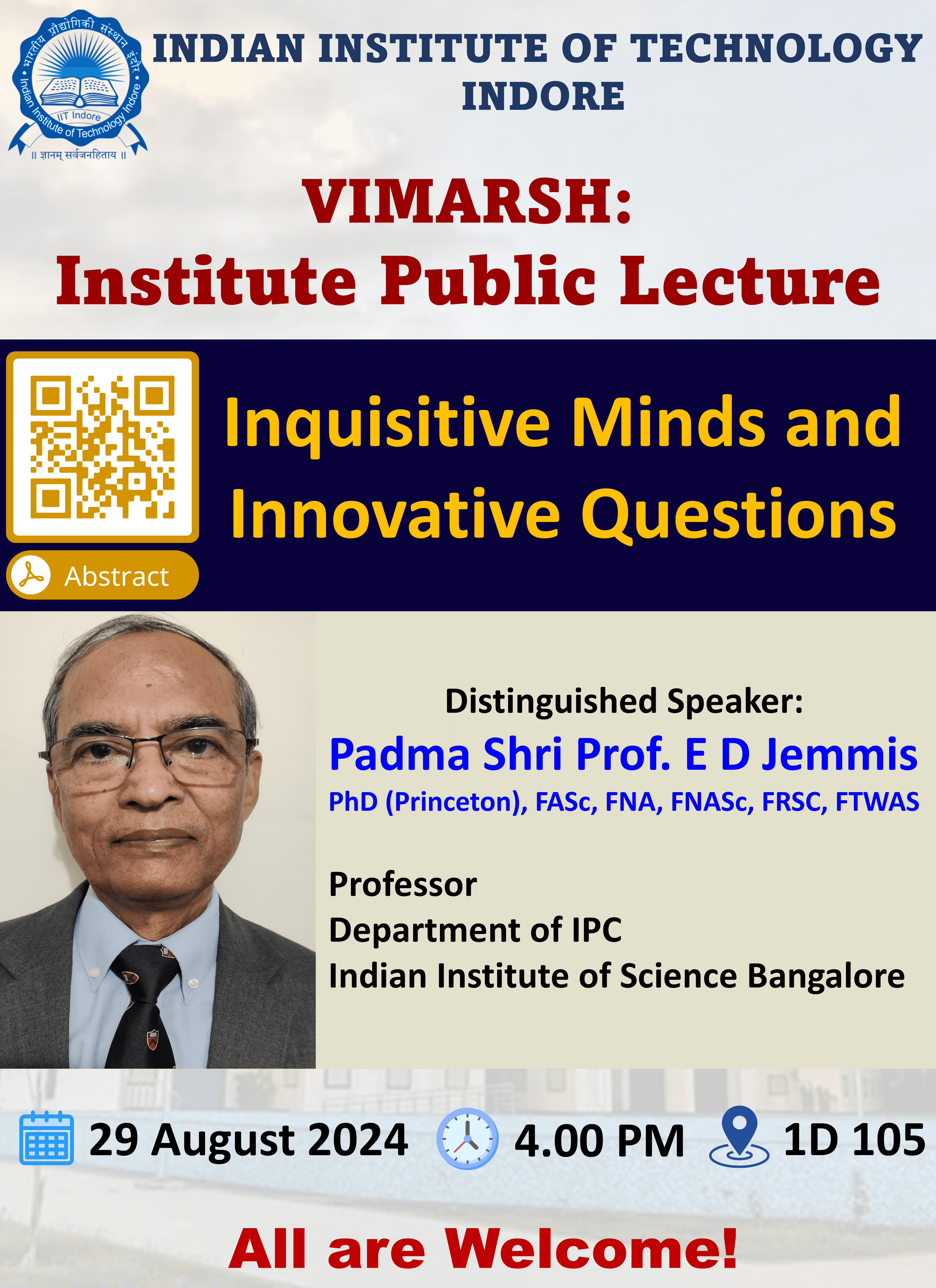 Prof. Jemmis Eluvathingal Devassy, FNA, FASc, FNASc, FTWAS, IISc Bangalore (Padma Shri Awardee)