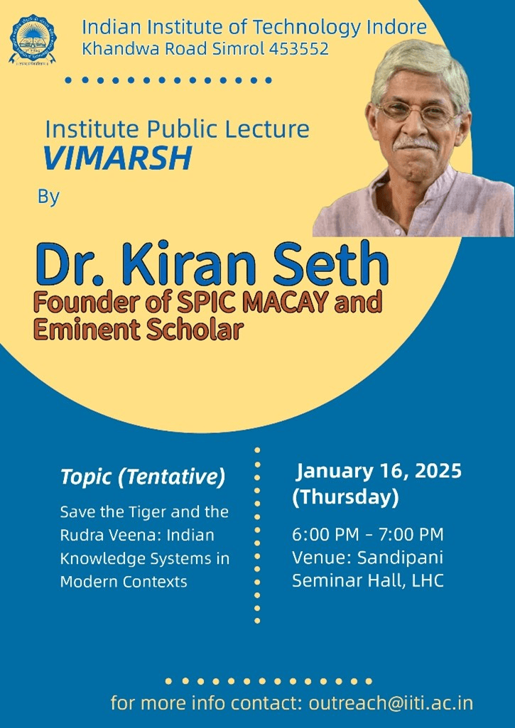 Dr. Kiran Seth, Founder of SPIC MCAY (Padma Shri Awardee)